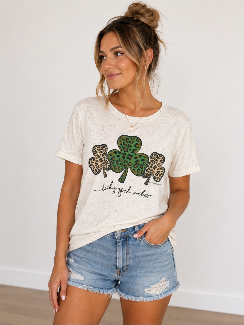 Bella Canvas Cream Shamrocks Tee